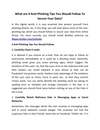 what are 4 anti phishing tips you should follow