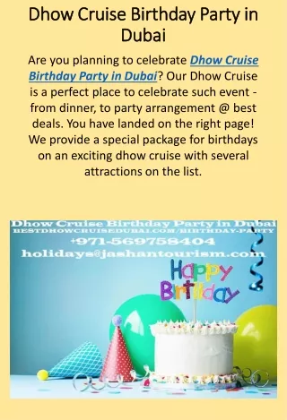 Dhow Cruise Birthday Party in Dubai