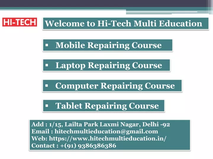 welcome to hi tech multi education