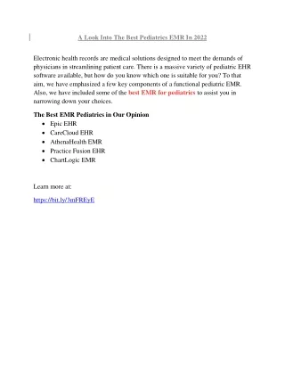 a look into the best pediatrics emr in 2022