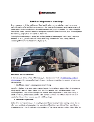 forklift training centre in mississauga growing