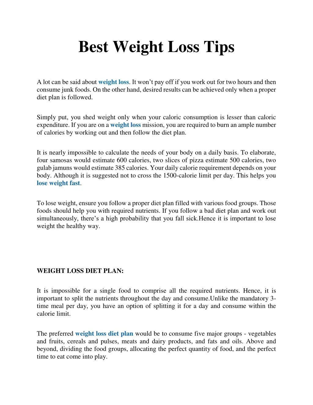 PPT - Best Weight Loss Tips PowerPoint Presentation, free download - ID ...