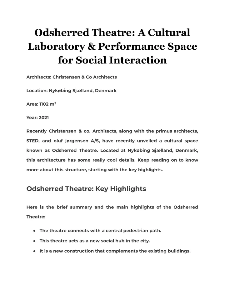 odsherred theatre a cultural laboratory