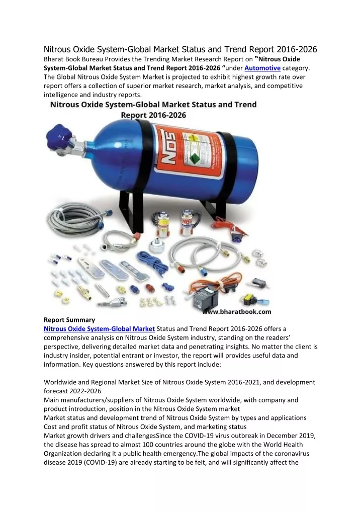 nitrous oxide system global market status