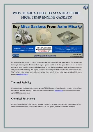 why is mica used to manufacture why is mica used