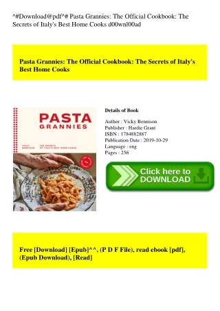 ^#Download@pdf^# Pasta Grannies The Official Cookbook The Secrets of Italy's Best Home Cooks d00wnl00ad
