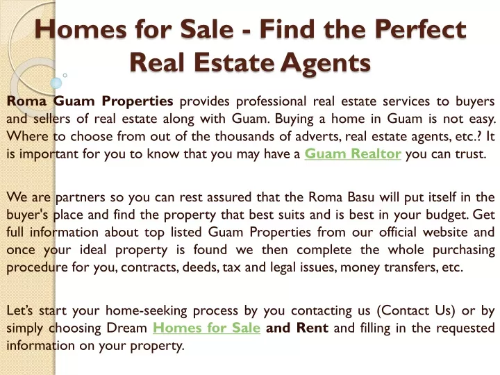 homes for sale find the perfect real estate agents