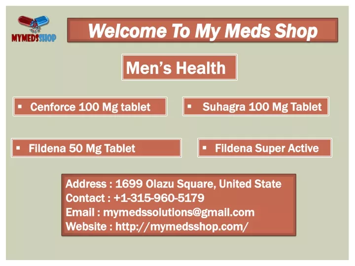 welcome to my meds shop