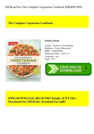 Pdf Read Free The Complete Vegetarian Cookbook [EBOOK PDF]