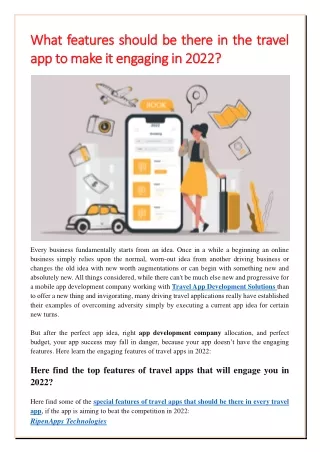 what features should be there in the travel what