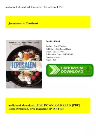 audiobook download Jerusalem A Cookbook Pdf