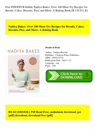 Free PDFEPUB Edible Nadiya Bakes Over 100 Must-Try Recipes for Breads  Cakes  Biscuits  Pies  and More A Baking Book [K