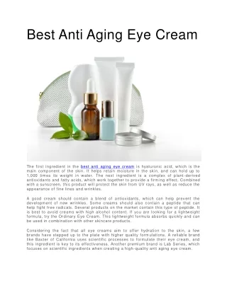 Best Anti Aging Eye Cream