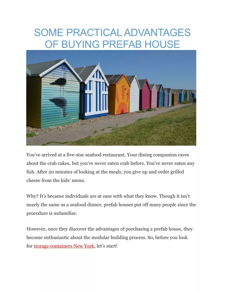 some practical advantages of buying prefab house