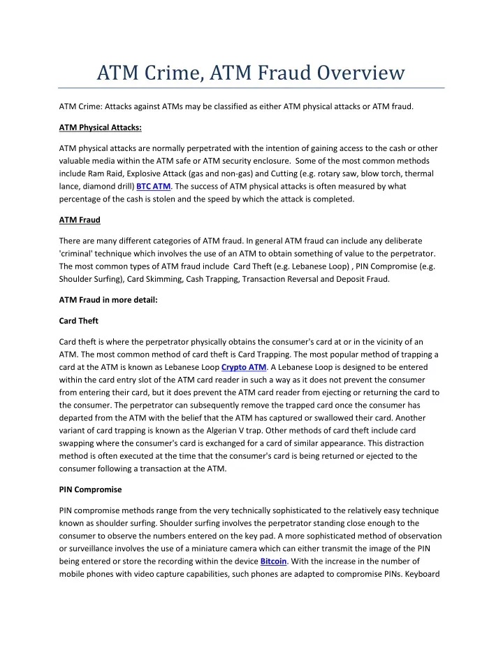 atm crime atm fraud overview