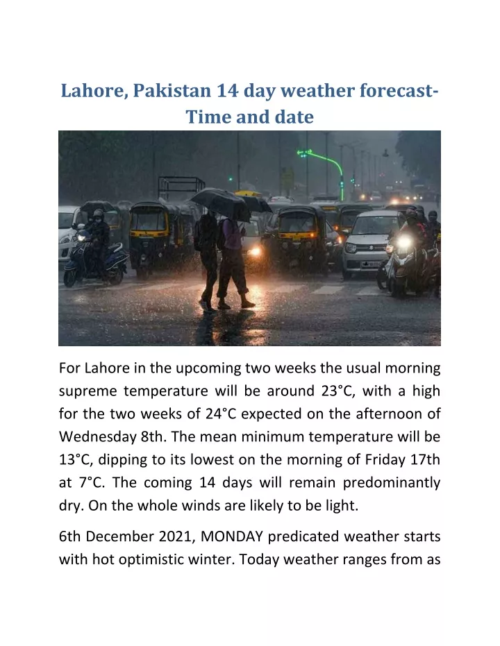 lahore pakistan 14 day weather forecast time