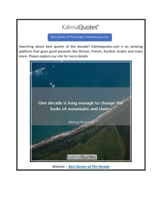 Best Quotes Of The Decade  Kalimaquotes.com
