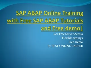 Best SAP ABAP Online Training| ABAP Tutorial|SAP ABAP PPT