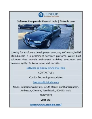 Software Company in Chennai India | Ctaindia.com