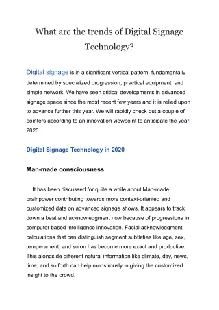 what are the trends of digital signage