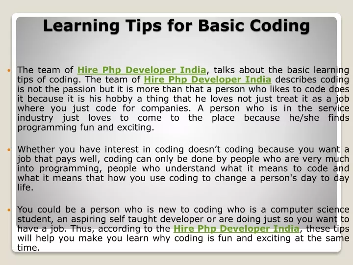 learning tips for basic coding