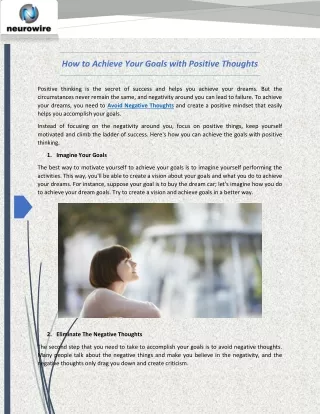 How to Achieve Your Goals with Positive Thoughts