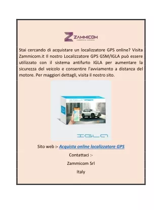Acquista online localizzatore GPS  Zammicom.it