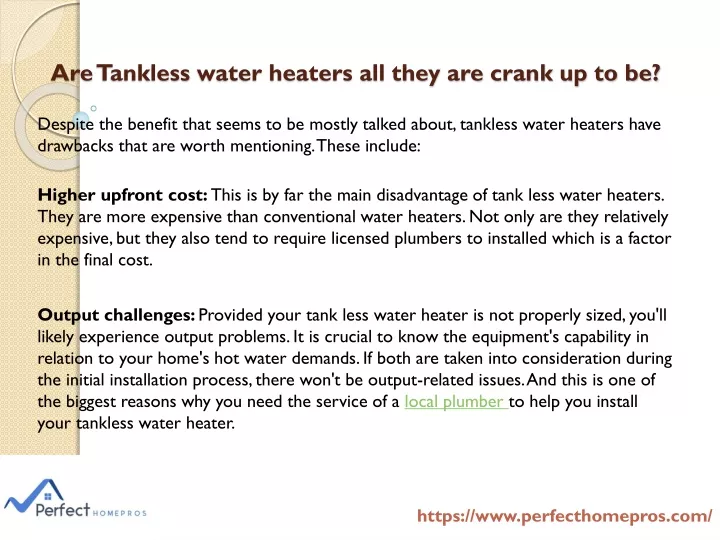 are tankless water heaters all they are crank up to be