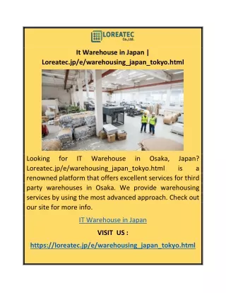 It Warehouse in Japan | Loreatec.jp/e/warehousing_japan_tokyo.html