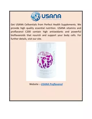 USANA Proflavanol Perfecthealthsupplements.com