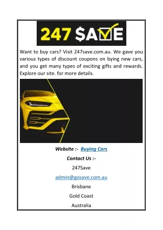 Buying Cars | 247save.com.au