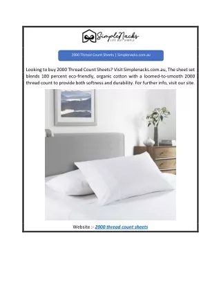 2000 Thread Count Sheets  Simplenacks.com.au