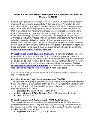 what are the best project management courses
