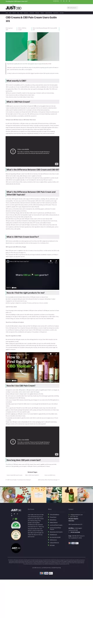 CBD Creams & CBD Pain Cream Users Guide 101
