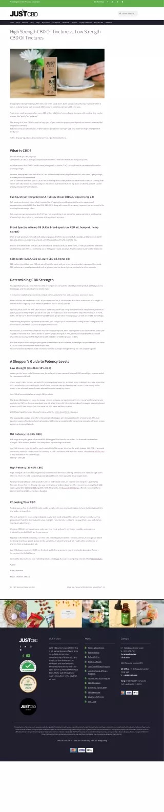 High Strength CBD Oil Tincture vs. Low Strength CBD Oil Tinctures