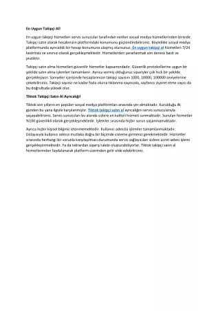 en uygun takip i al