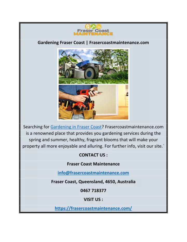 gardening fraser coast frasercoastmaintenance com