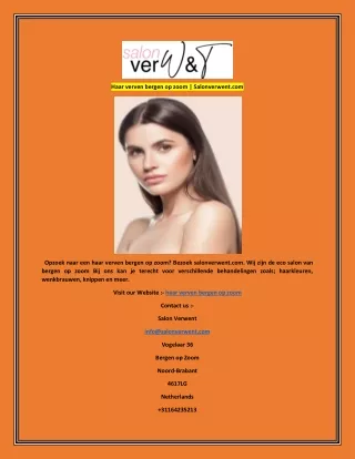 Haar verven bergen op zoom  Salonverwent.com