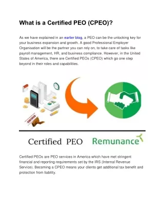 What is a Certified PEO (CPEO)