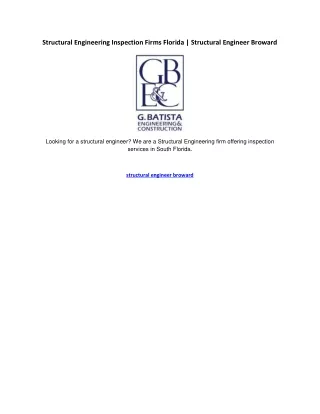 structural engineering inspection firms florida