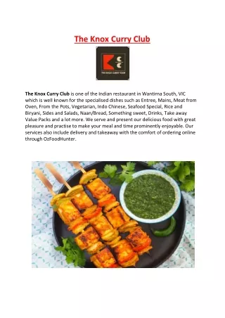 5% Off - The Knox Curry Club delivery & Takeaway Wantirna South, VIC