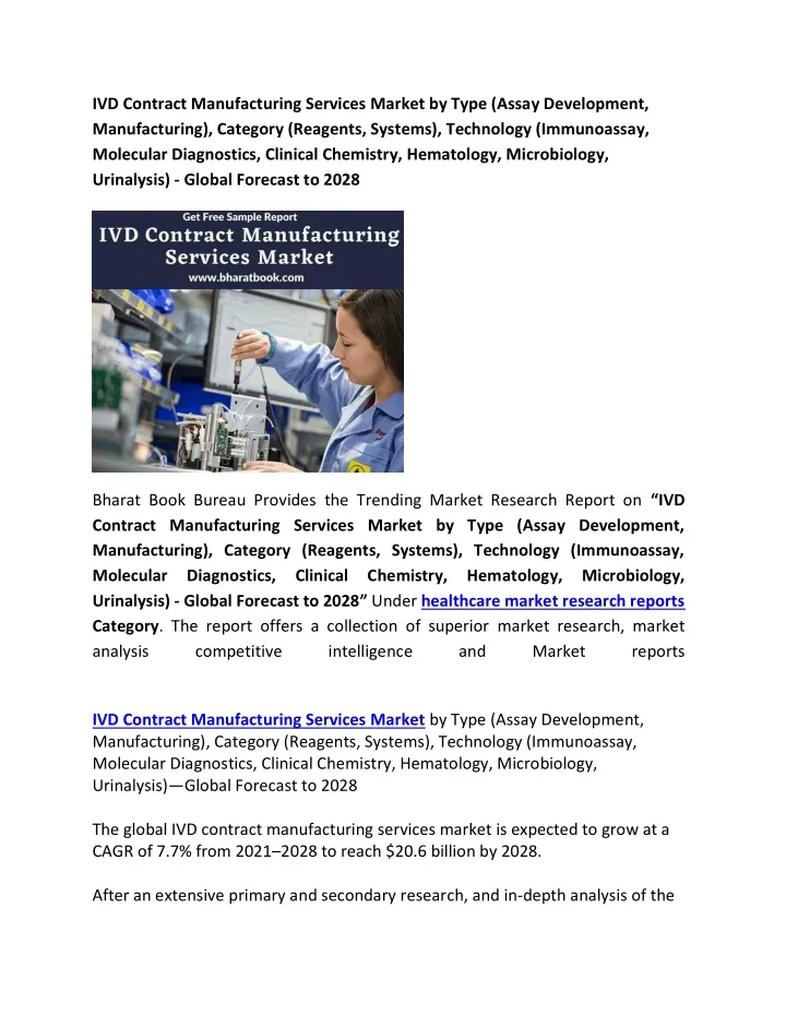 ivd contract manufacturing services market