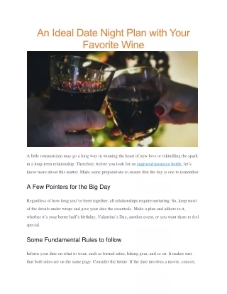 an ideal date night plan with your favorite wine