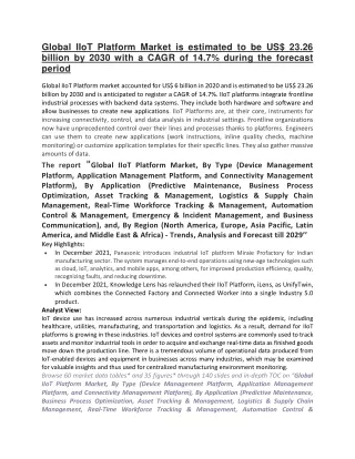 global iiot platform market is estimated