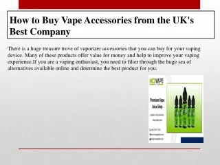 How to Buy Vape Accessories from the UK's Best Company