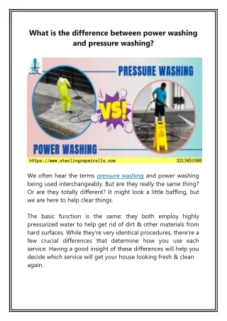 What is the difference between power washing and pressure washing
