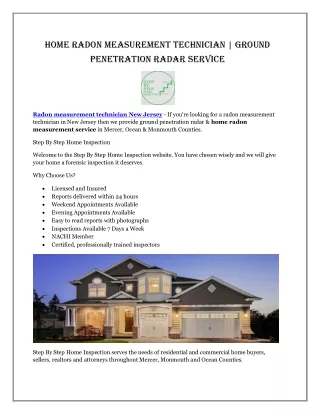 home radon measurement technician ground