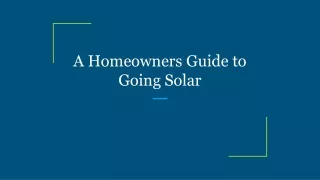 a homeowners guide to going solar