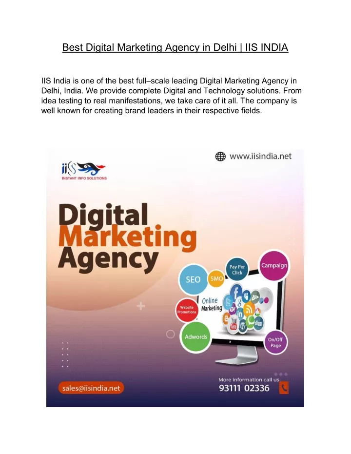 best digital marketing agency in delhi iis india