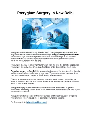 Pterygium Surgery in New Delhi